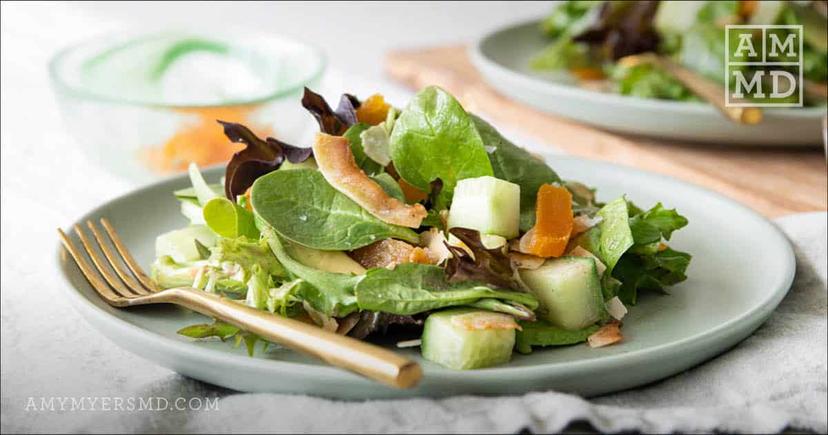 Salad on a plate - Dried Apricot Summer Salad - Amy Myers MD®