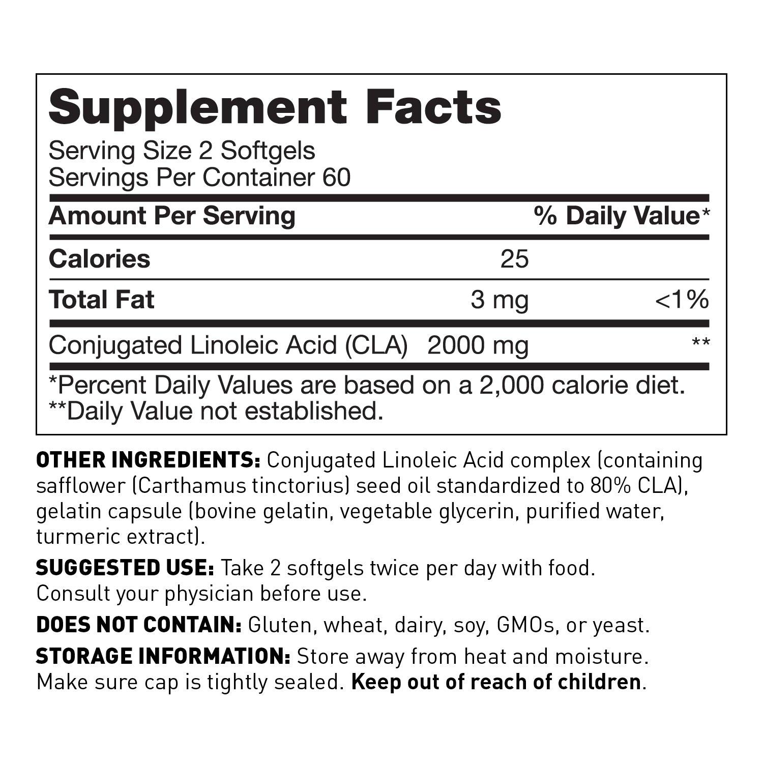 CLA Metabolism Support - Supplement Facts - Amy Myers MD®