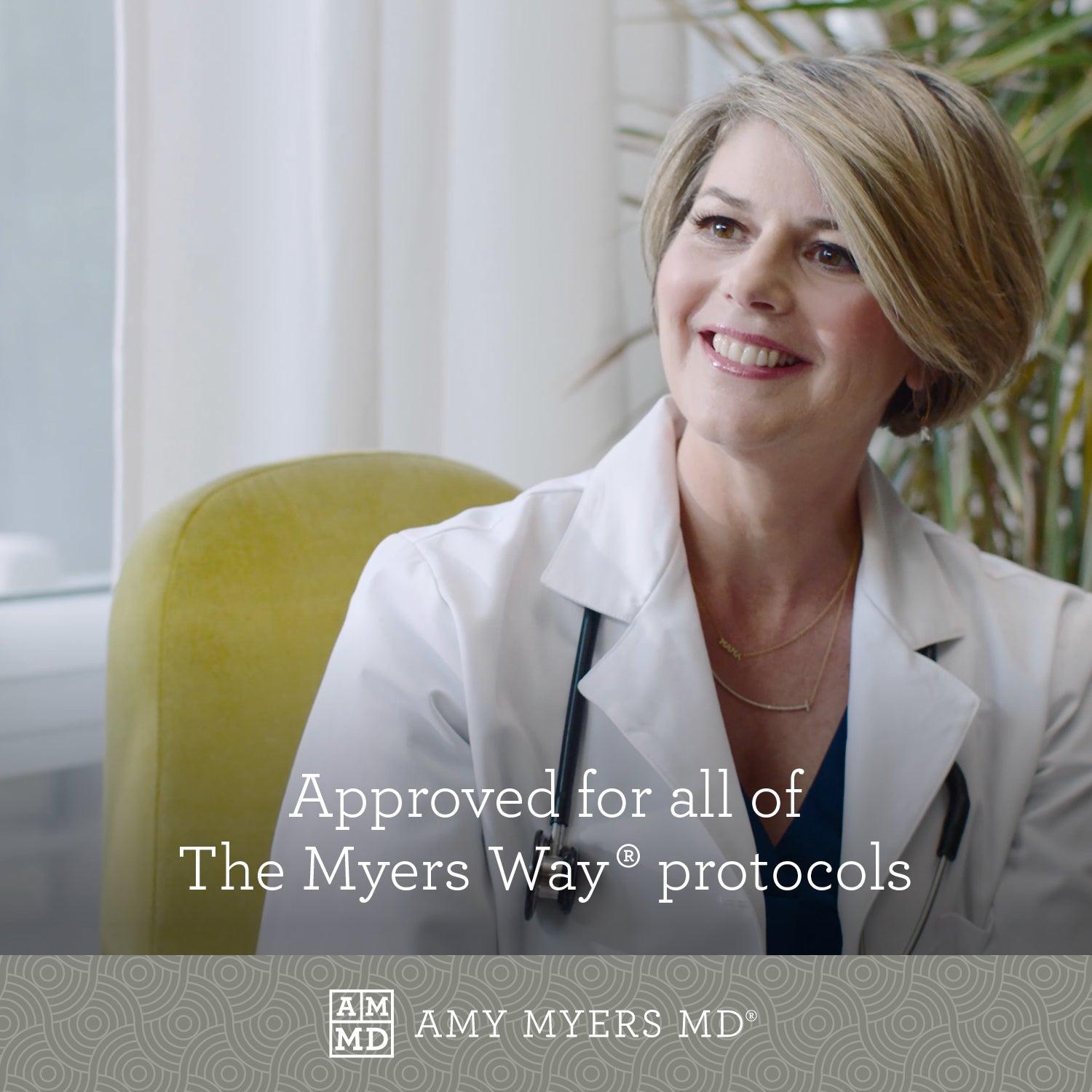Dr Myers Smiling - Approved for all of The Myers Way® Protocols - Amy Myers MD