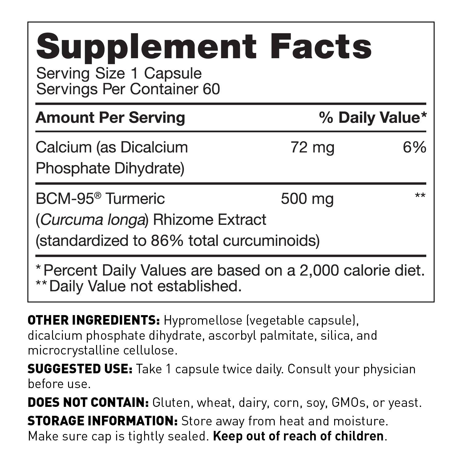 Turmeric Curcumin capsules supplement facts - Amy Myers MD®