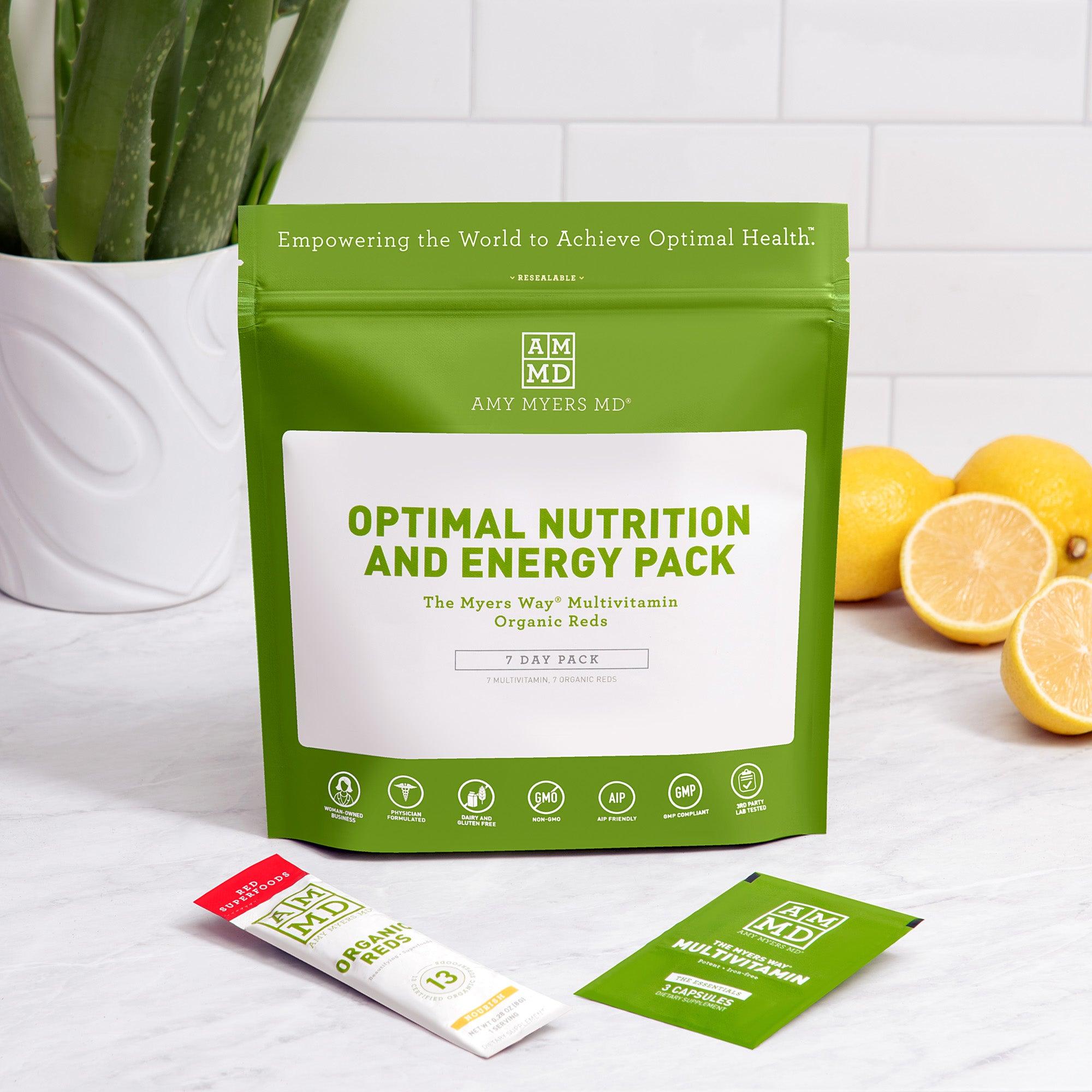 Optimal Nutrition and Energy Pack - Organic Reds, The Myers Way® Multivitamin - Featured Image - Amy Myers MD