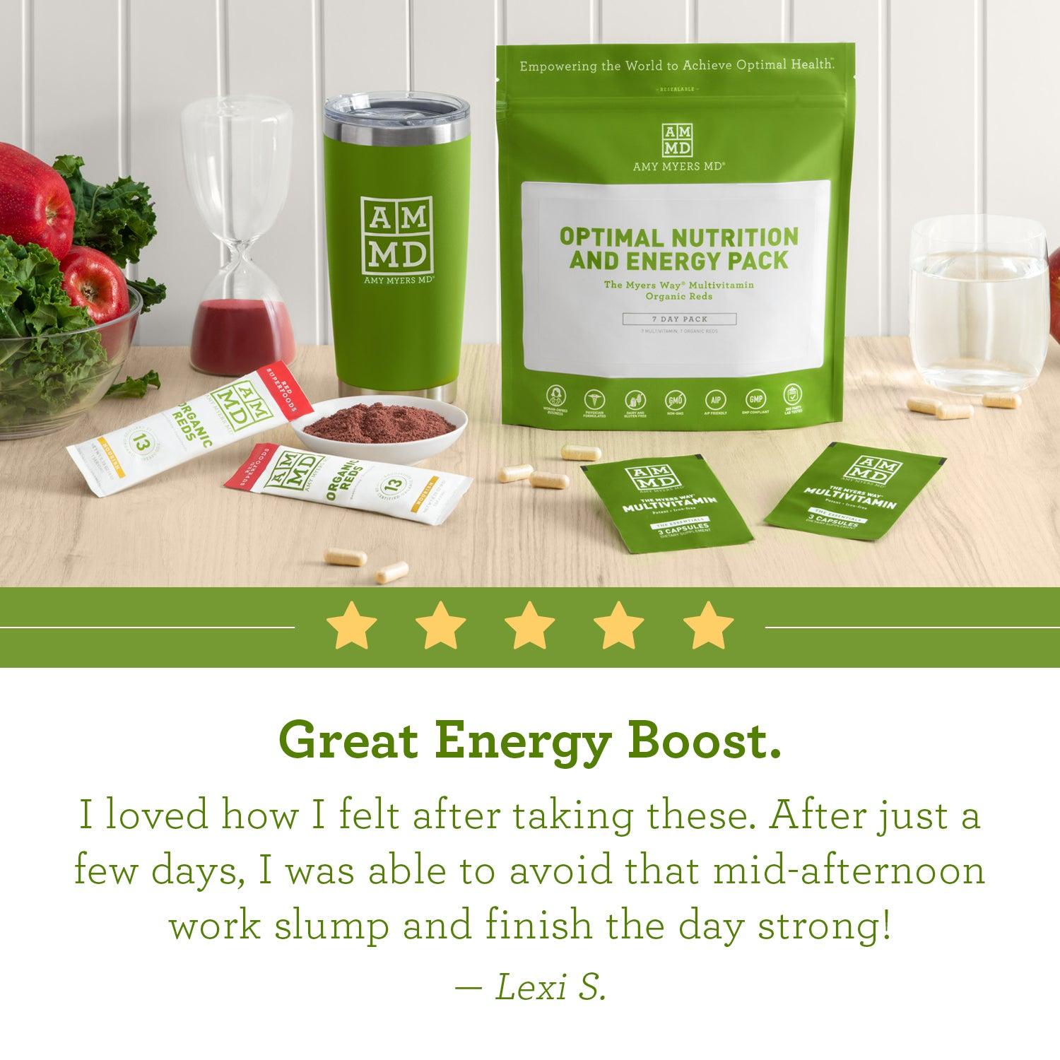 Optimal Nutrition and Energy Pack - Review Image - Amy Myers MD