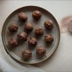 No-Bake Brownie Bites on a plate