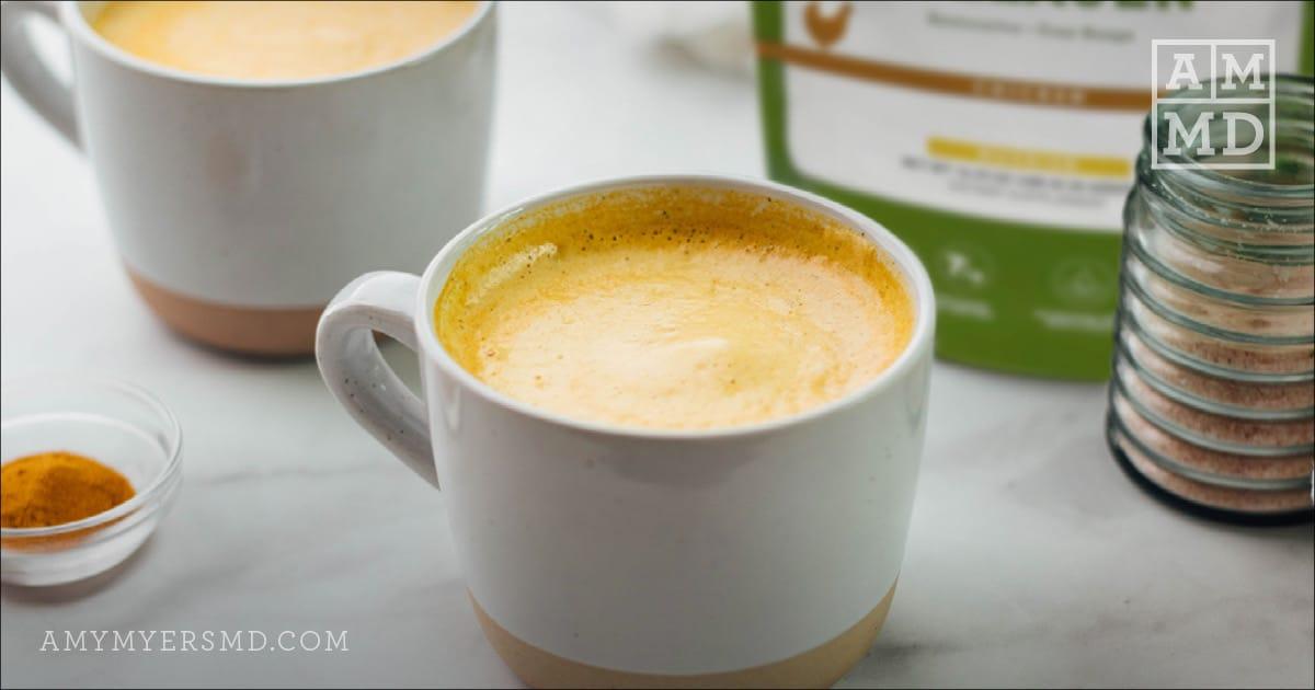 Mug of Golden Milk - Golden Milk Bone Broth Latte Recipe - Amy Myers MD