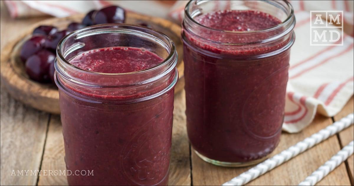 Smoothie is a glass - Chocolate Cherry Smoothie - Recipe - Amy Myers MD