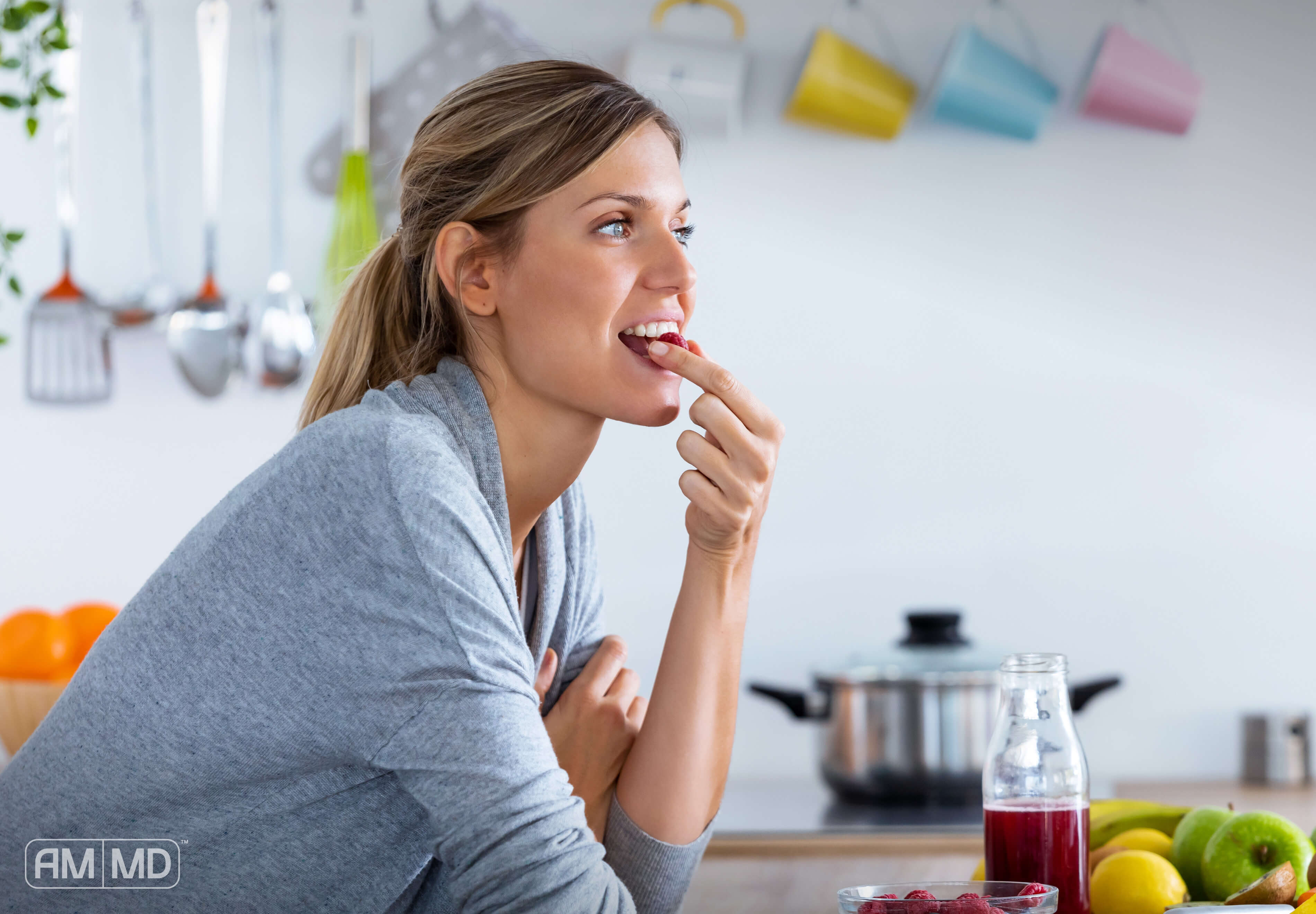 Woman eating snack - Quick Healthy Snack Ideas