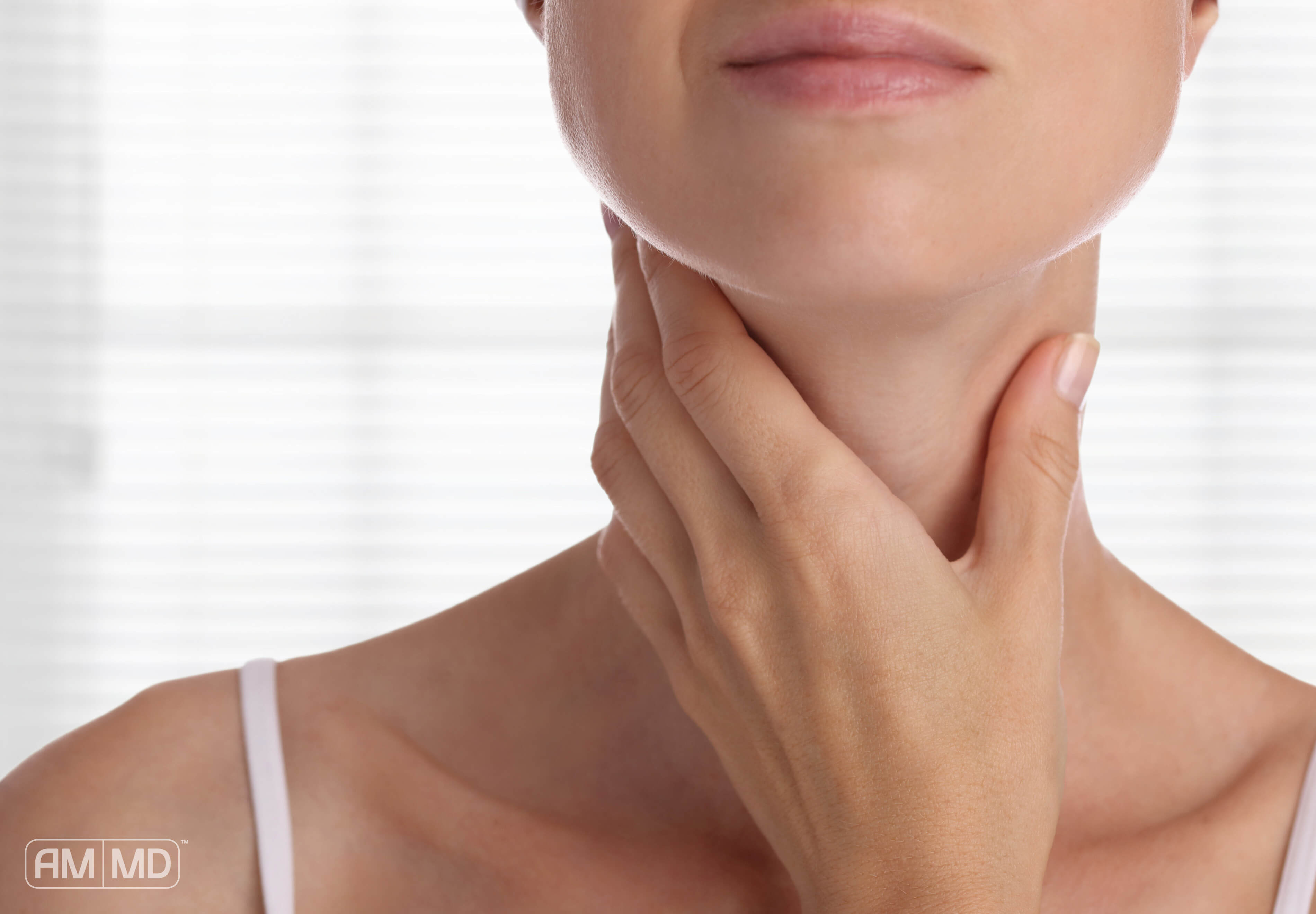 Women holding her neck, The Iodine & Hashimoto’s Question Article