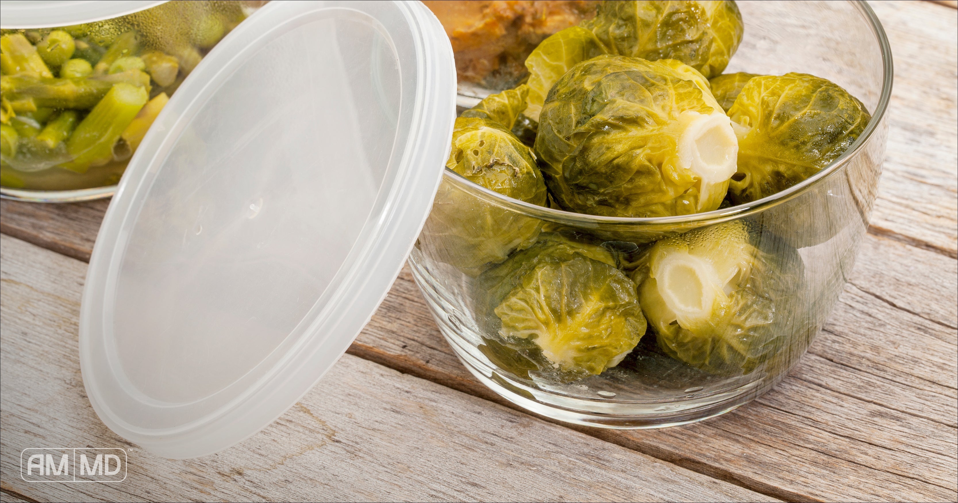 Brussels sprouts in glass storage containder - Why Glass is Better for Safe Food Storage - AMMD™