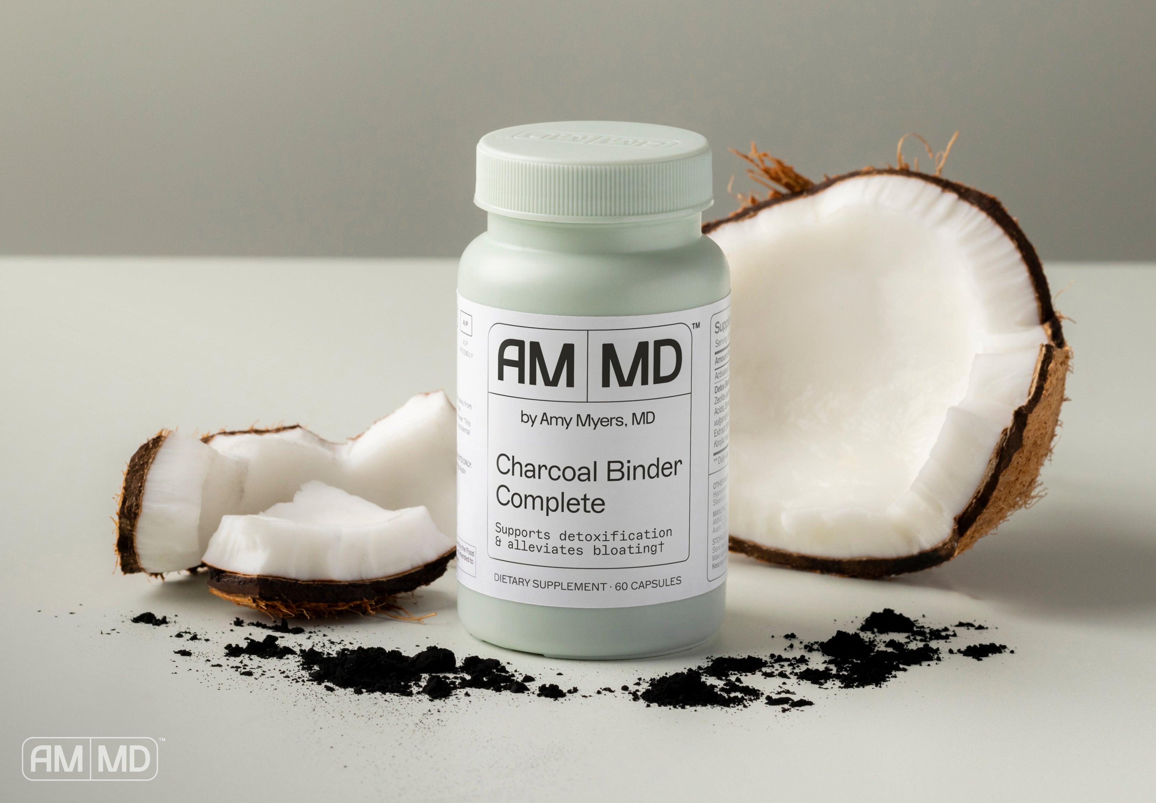 Bottle of Charcoal Binder Complete - When To Take Activated Charcoal for Detoxing - AMMD™