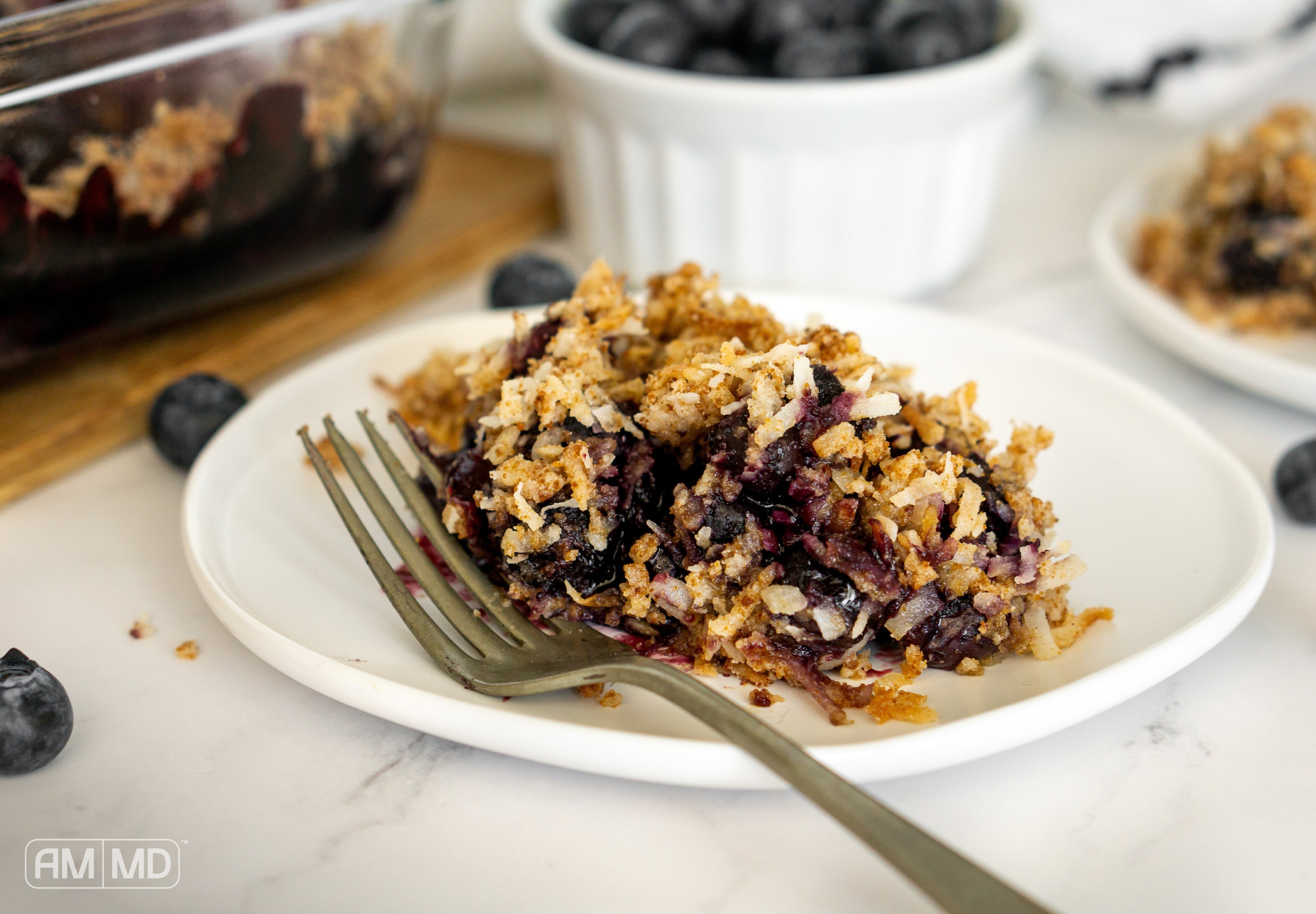 slice of AIP Blueberry Crisp - AMMD™