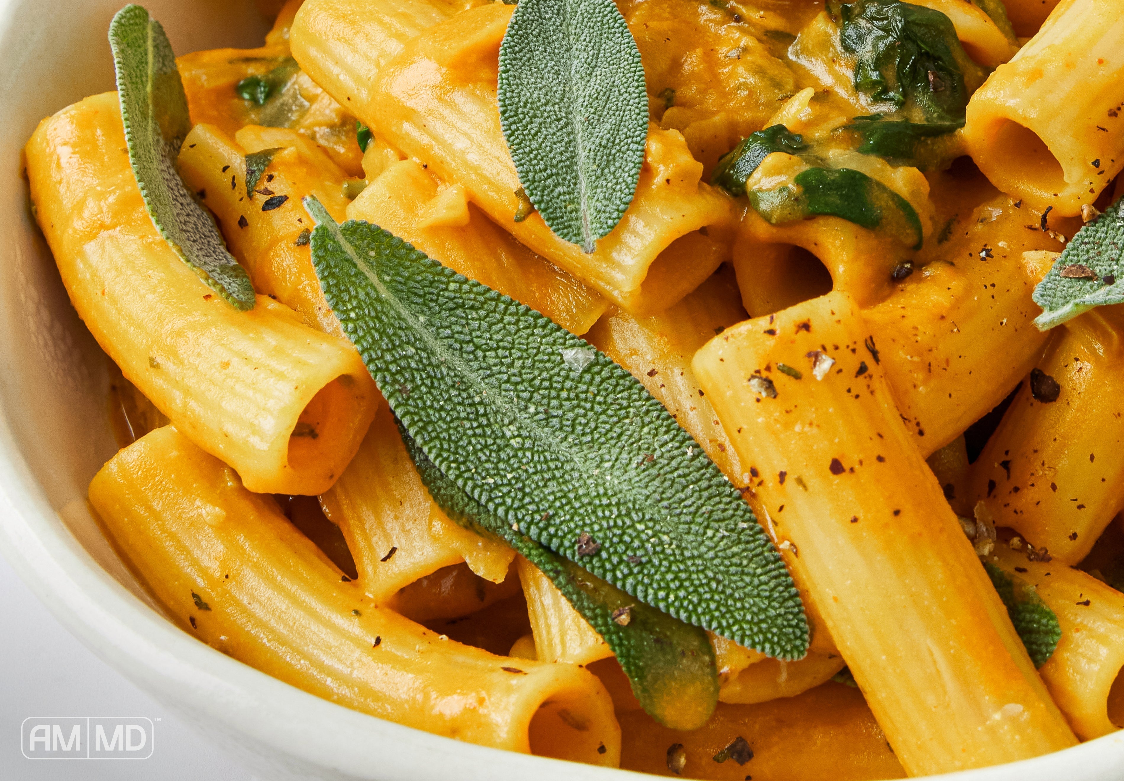 Close up gluten free pumpkin pasta - AMMD™