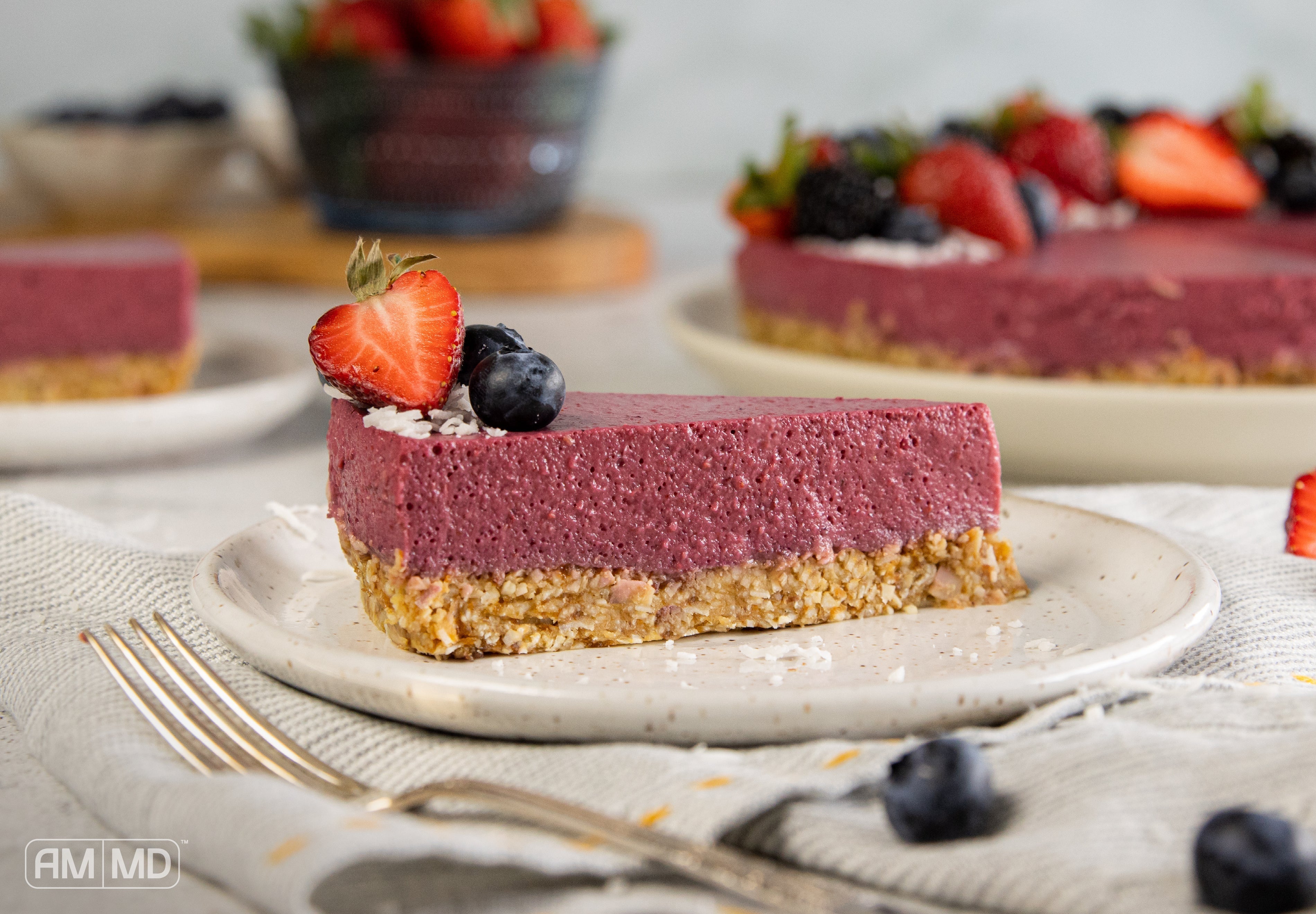 No Bake Mixed Berry Cheesecake