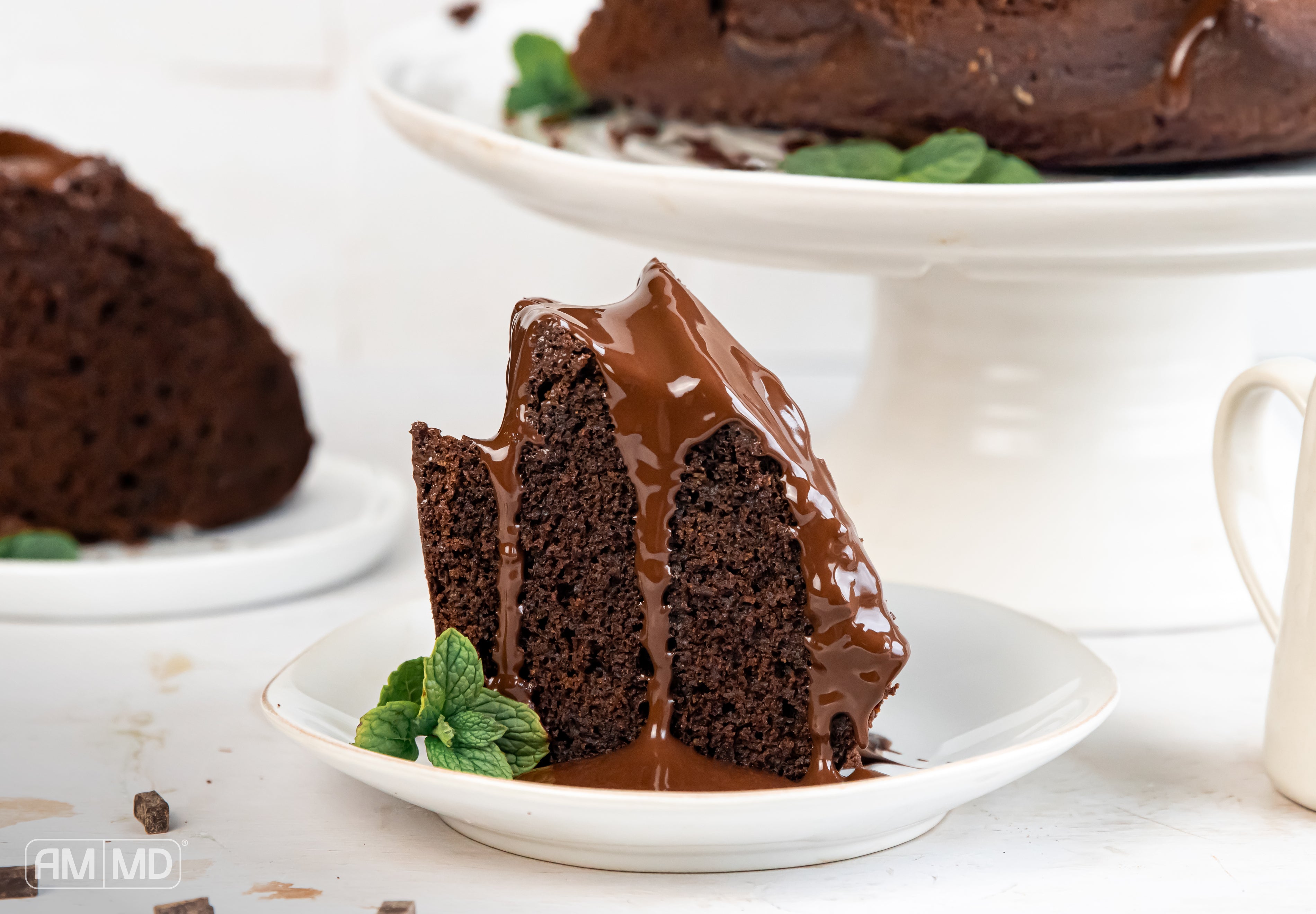 Slice of Peppermint Mocha Bundt Cake - AMMD™