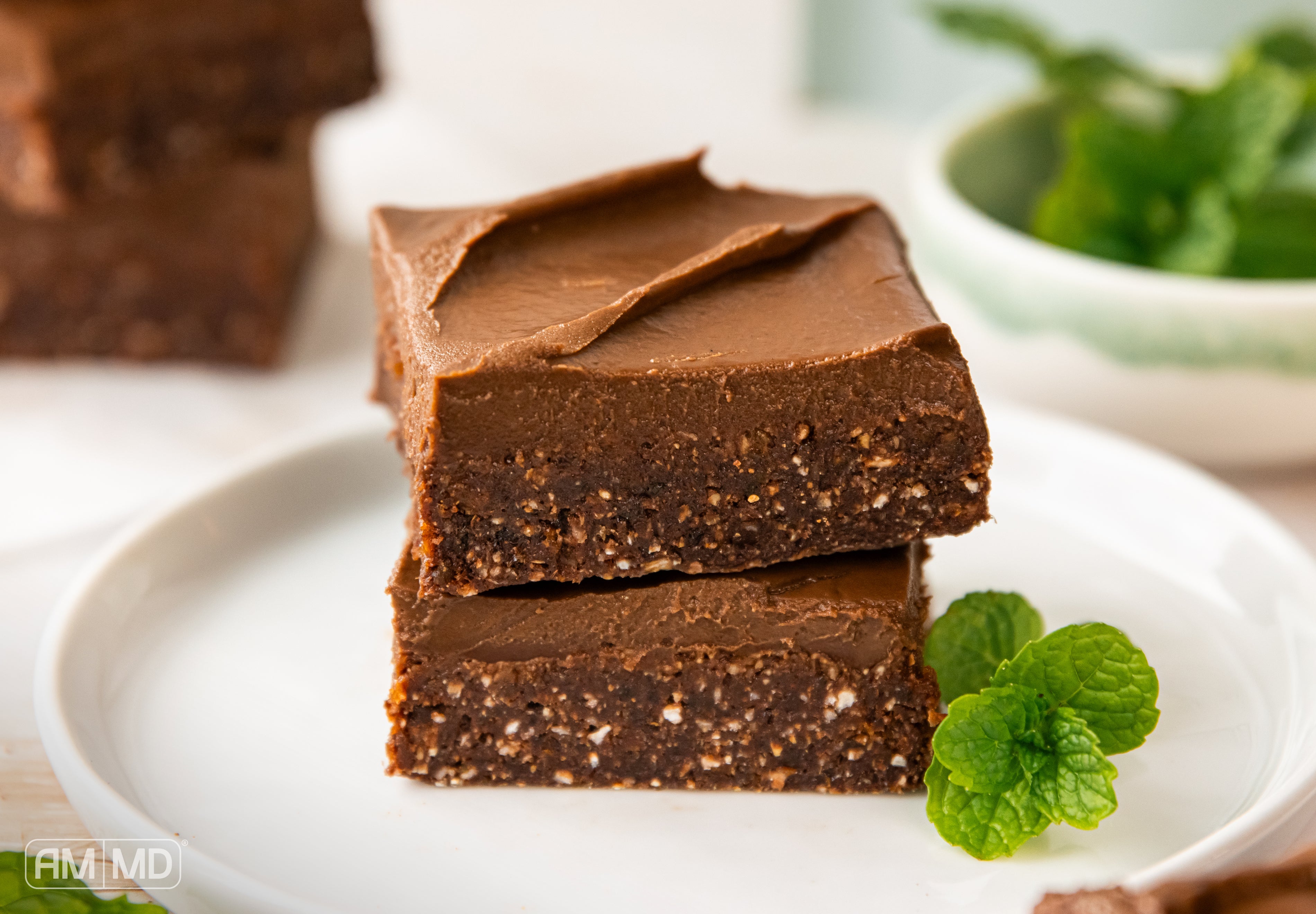 Stack of Peppermint Mocha Mousse Brownies - AMMD™