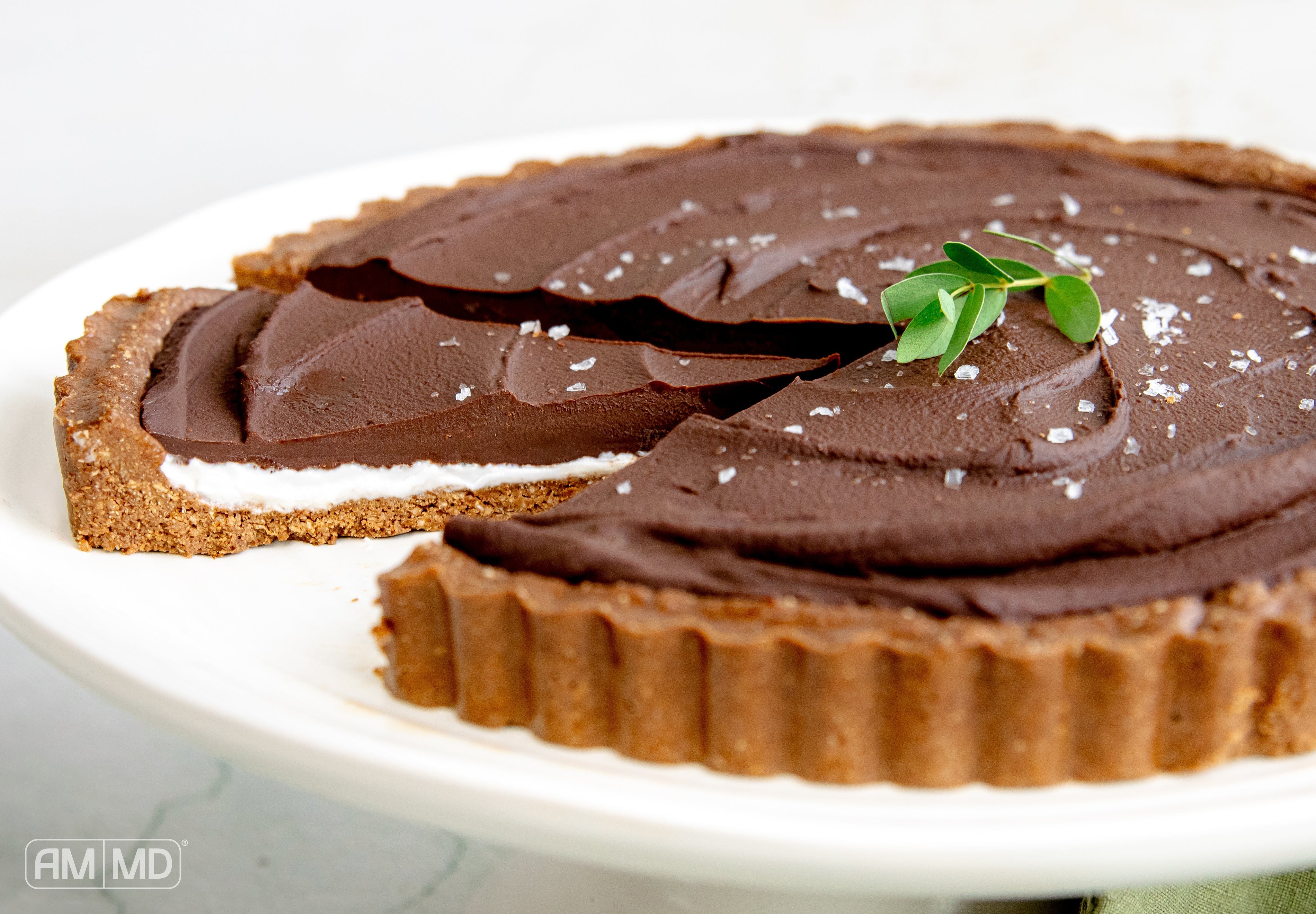 A slice cut from the Peppermint Mocha Tart - AMMD™