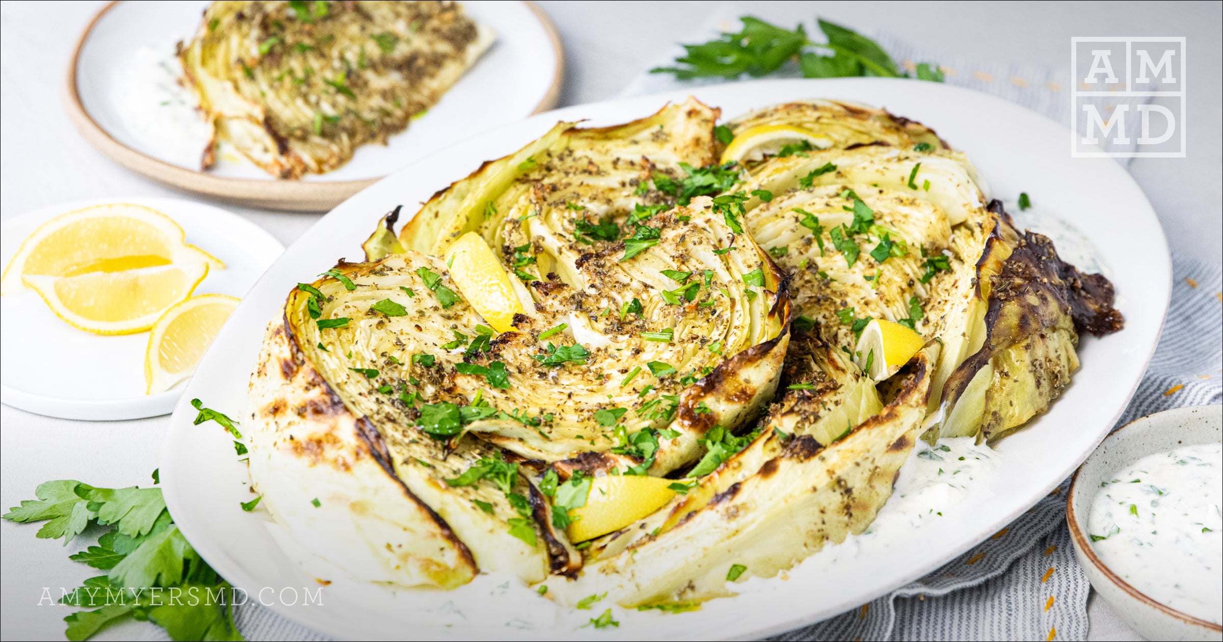 Roasted Cabbage with Coconut Yogurt Sauce - Amy Myers MD®