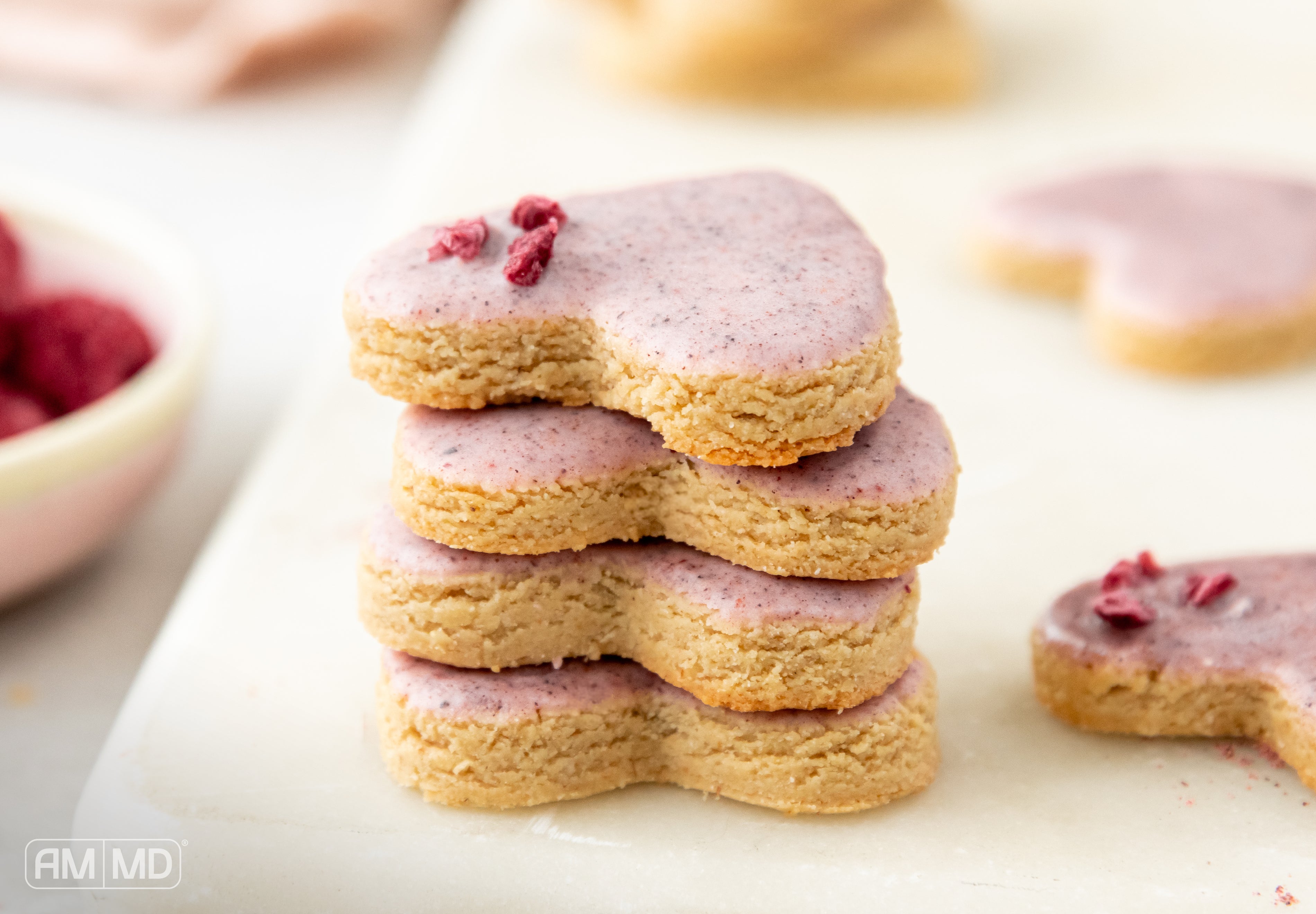 Stack of Shortbread Cookies with Red Superfoods Glaze - AMMD™